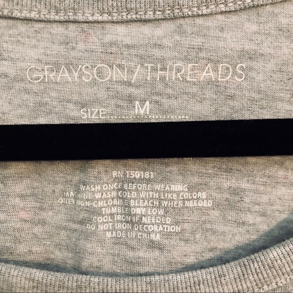 Grayson Threads gray tee with cold shoulder - Picture 2 of 3